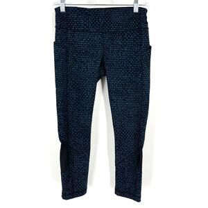 Lululemon Pace Rival Crop Leggings Shatter Weave Desert Teal 22" Size 6